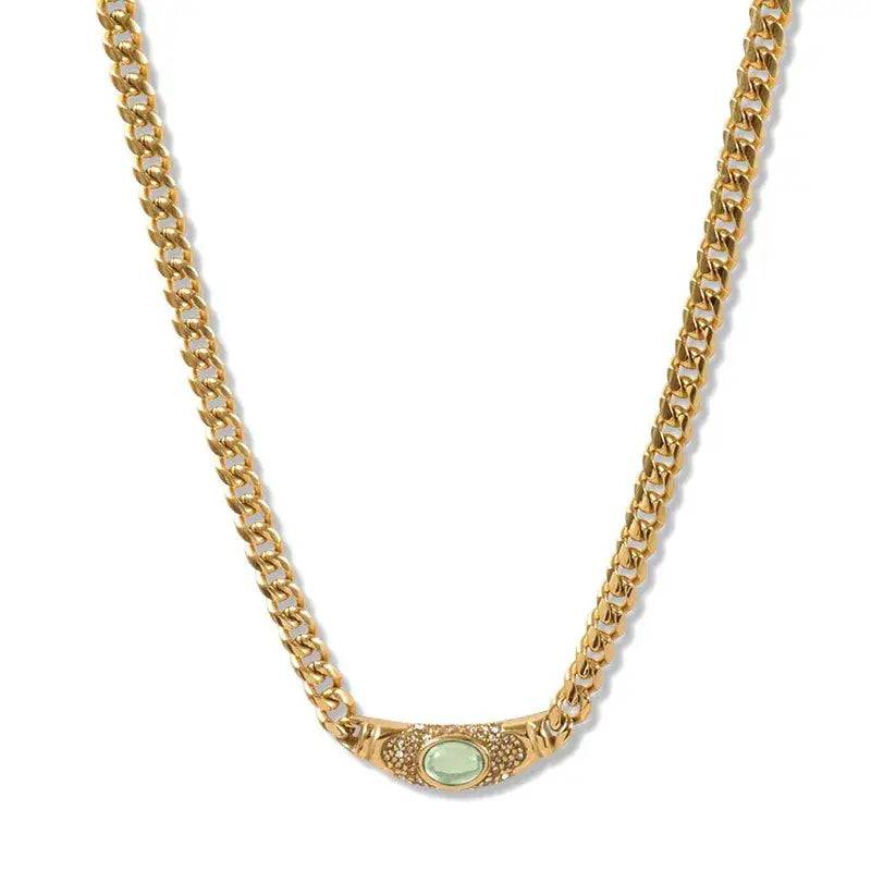 Retro Geometric Gold Pendant Necklace