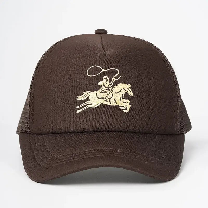 Embroidered Western Baseball Cap – Adjustable Trucker Hat