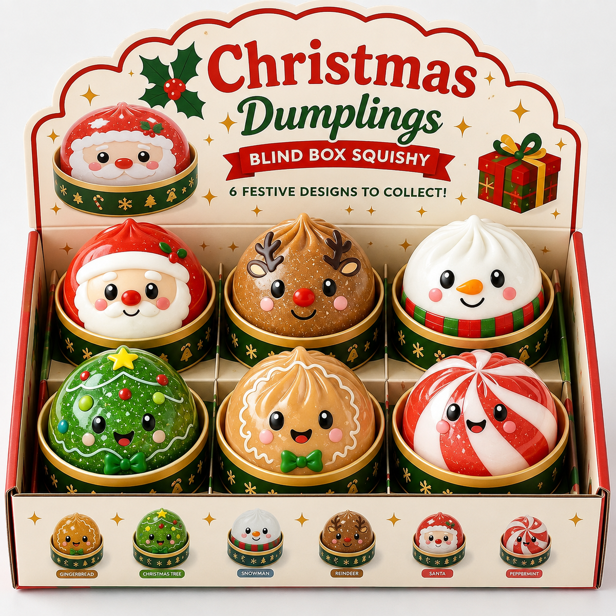Christmas Dumpling Squishy Stress Balls –Fidget Toys