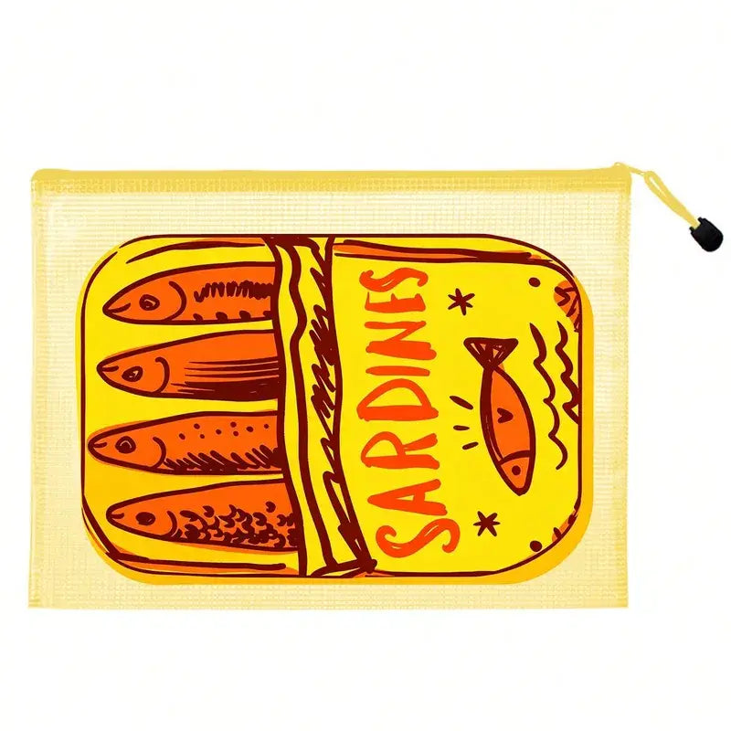 Colorful Sardine Print PVC Cosmetic Bag