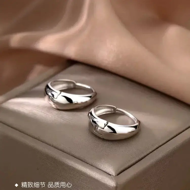 Simple Sterling Silver Small Round Hoop Earrings