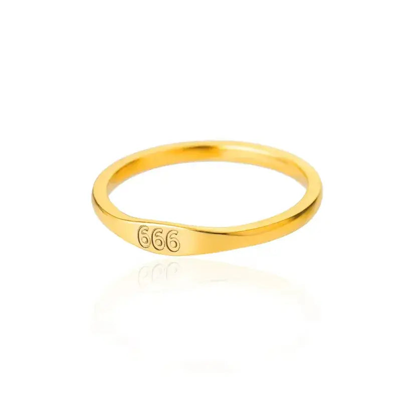 18K Gold Angel Number Ring Simple – Stainless Steel