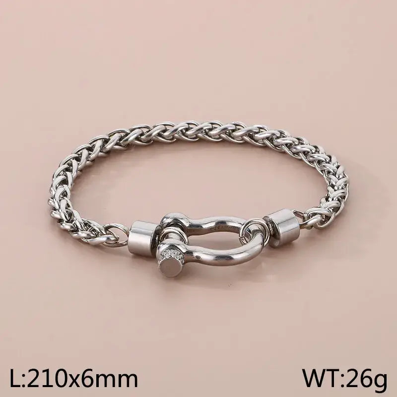 Rope Bracelet with Buckle in Silver or Gold