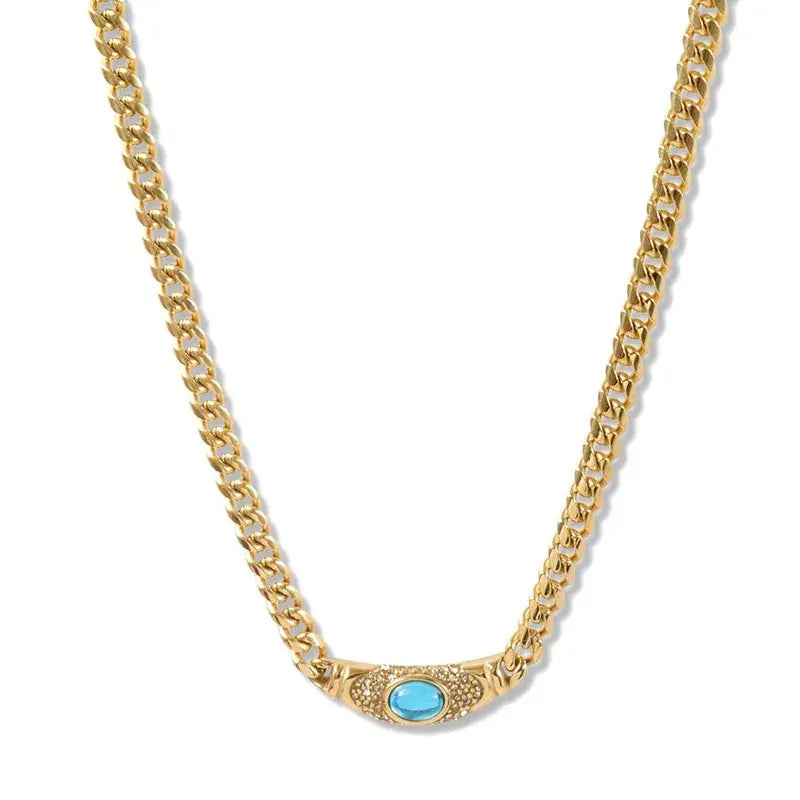 Retro Geometric Gold Pendant Necklace