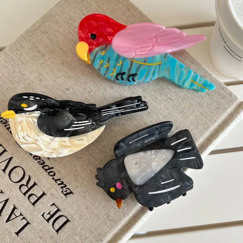 Cute Bird Acetate Hair Claw Clips for Women