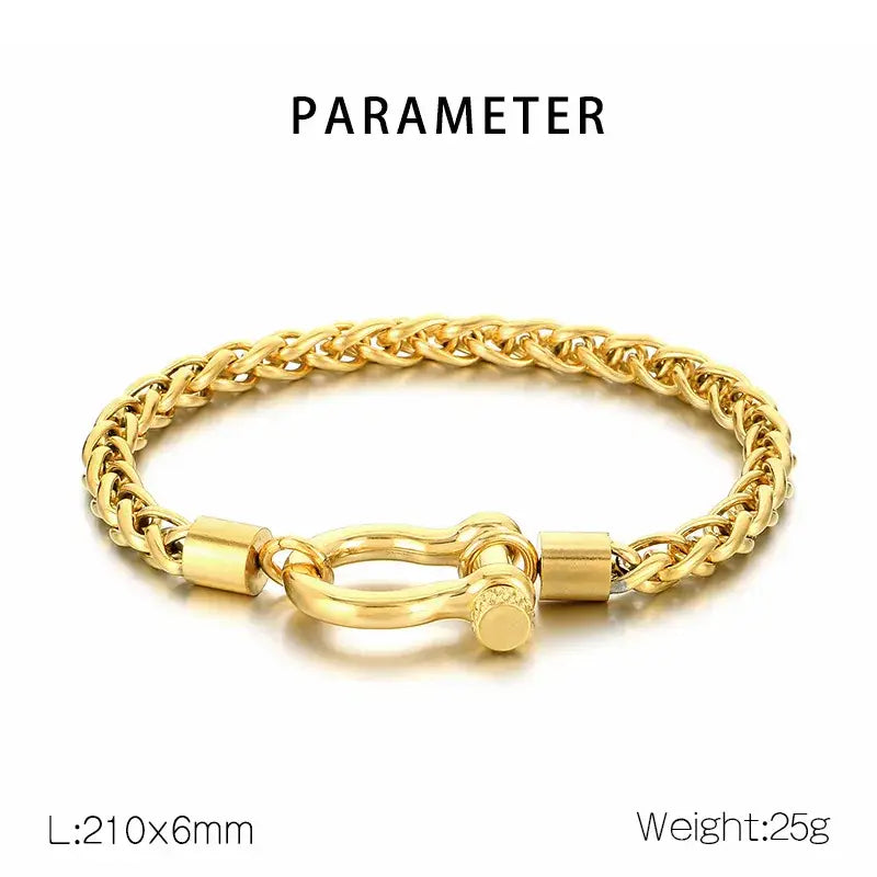 Rope Bracelet with Buckle in Silver or Gold