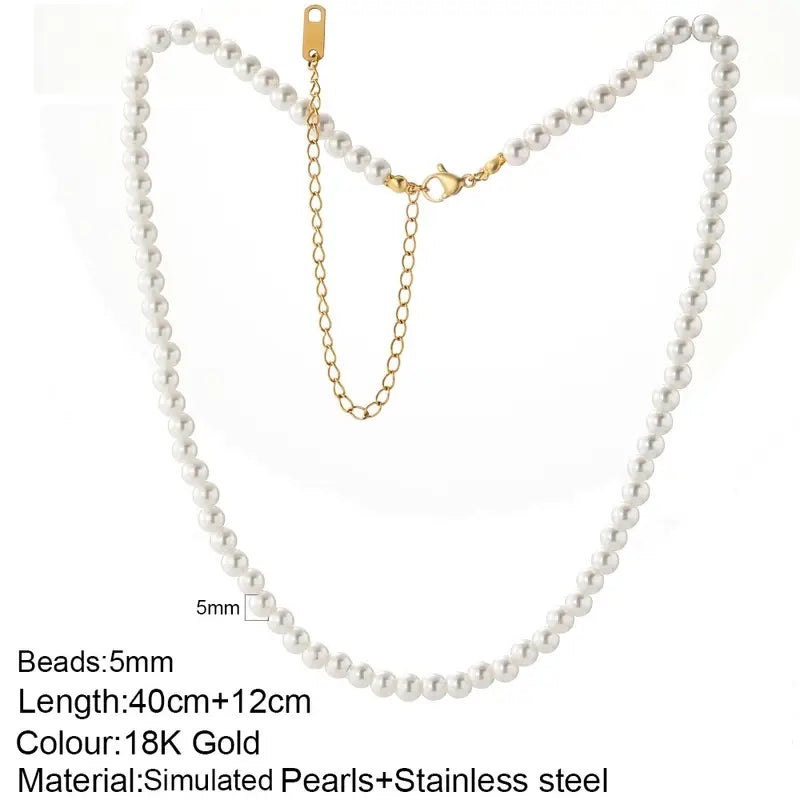 Pearl Beaded Personalized Initial Necklace with Charms