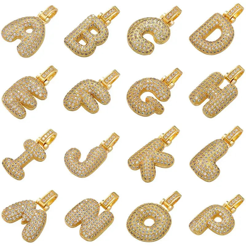 Alphabet Charm 18K Gold Plated Initial Letters for Necklace