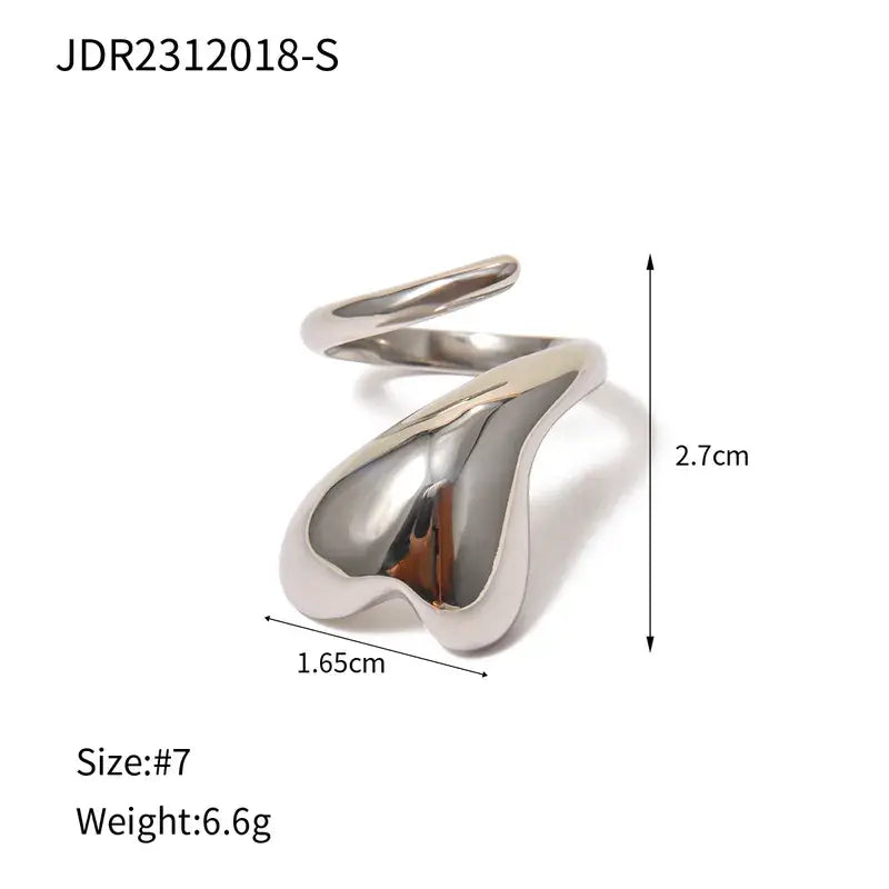 Chunky Wrap Around Heart Ring