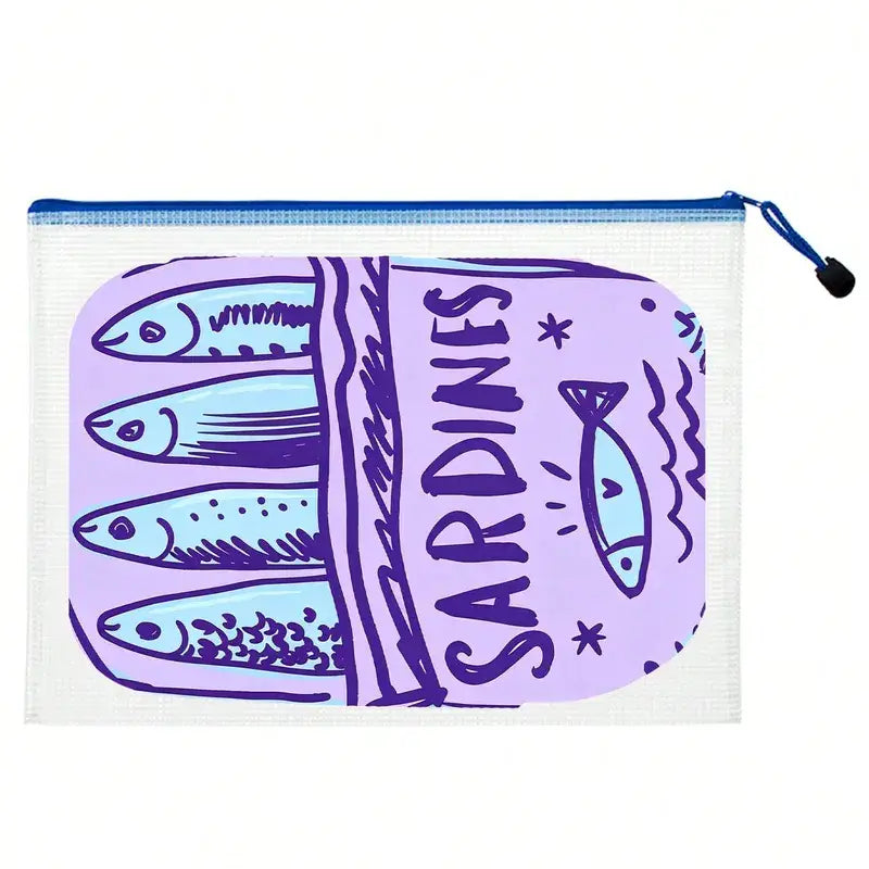 Colorful Sardine Print PVC Cosmetic Bag