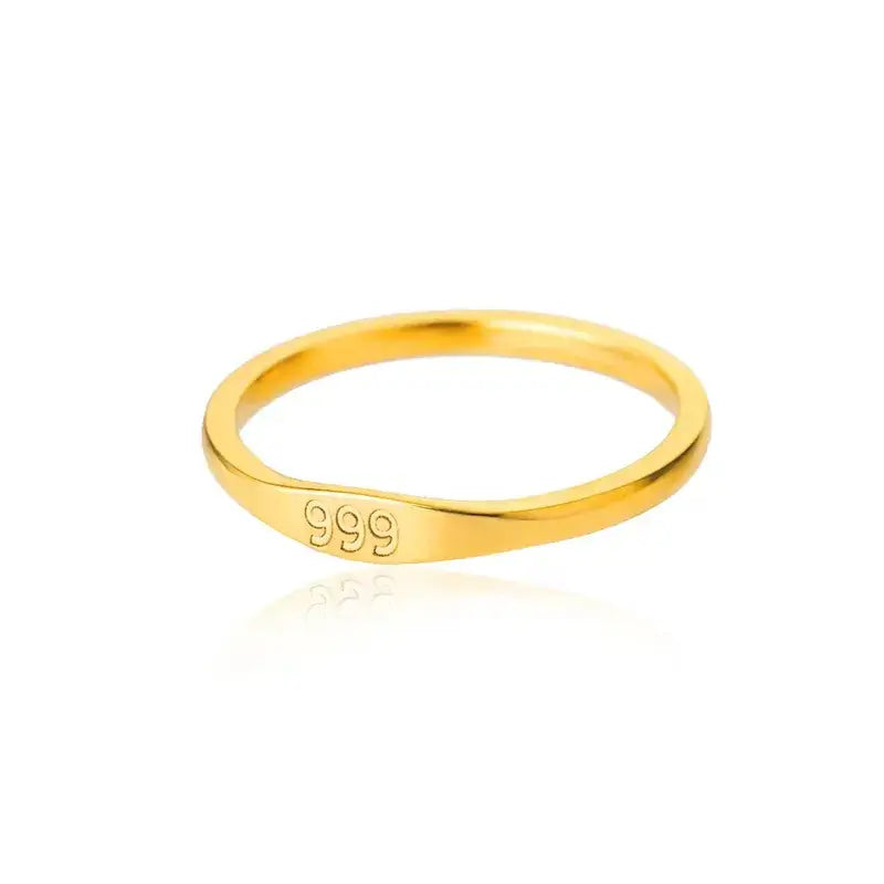 18K Gold Angel Number Ring Simple – Stainless Steel