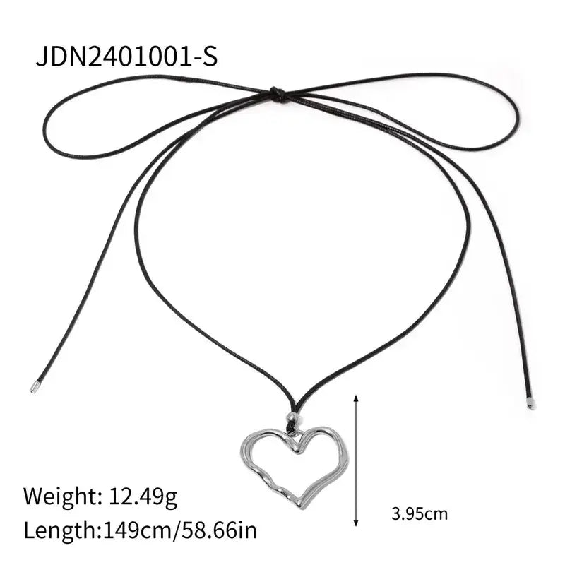Gold Plated Pendant Black Rope Jewelry