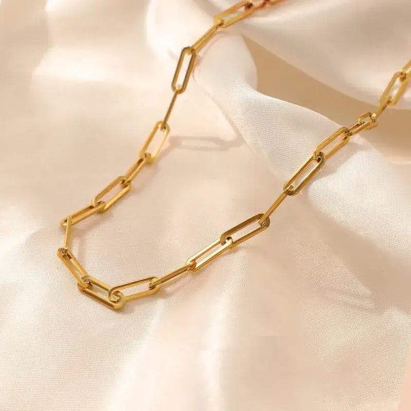 Classic Paper Clip Necklace Paperclip in Gold or Silver