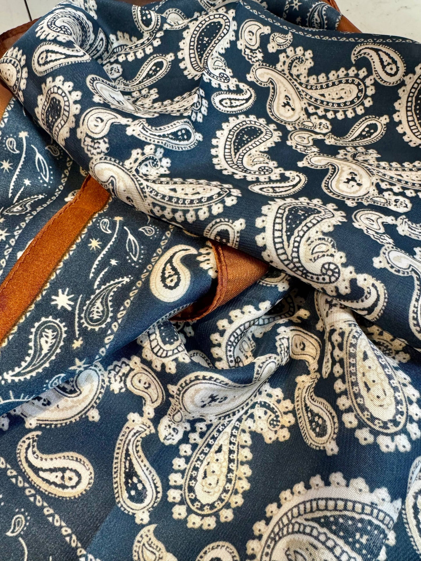 Western Paisley Silk Scarf Bandana