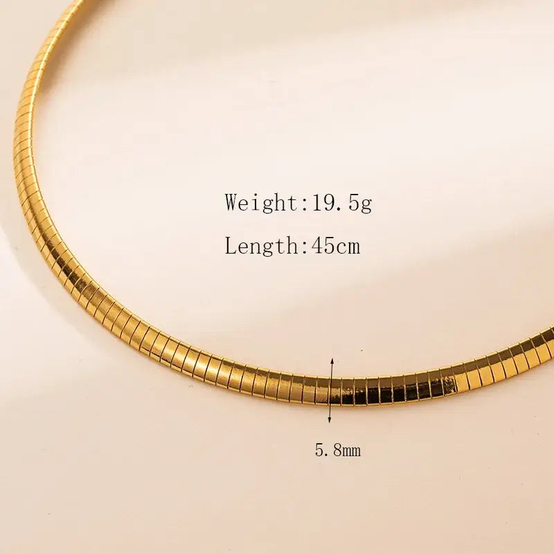 Gold Plated Stainless Steel Choker Necklace