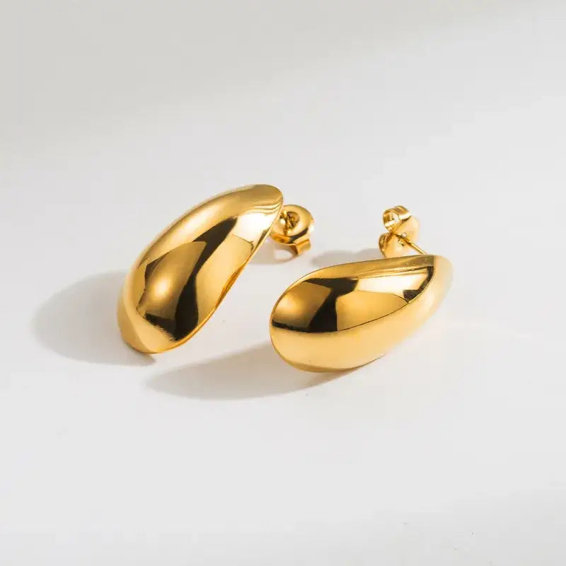 18K Gold Plated Stainless Steel Teardrop Earrings Jewelry