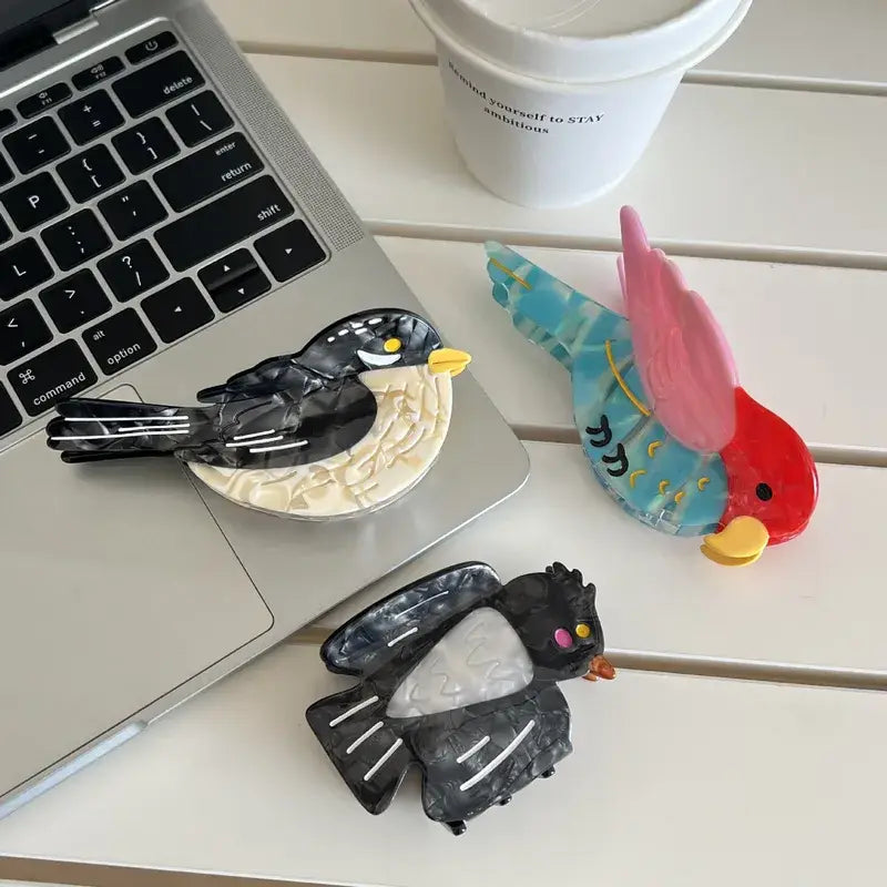 Cute Bird Acetate Hair Claw Clips for Women