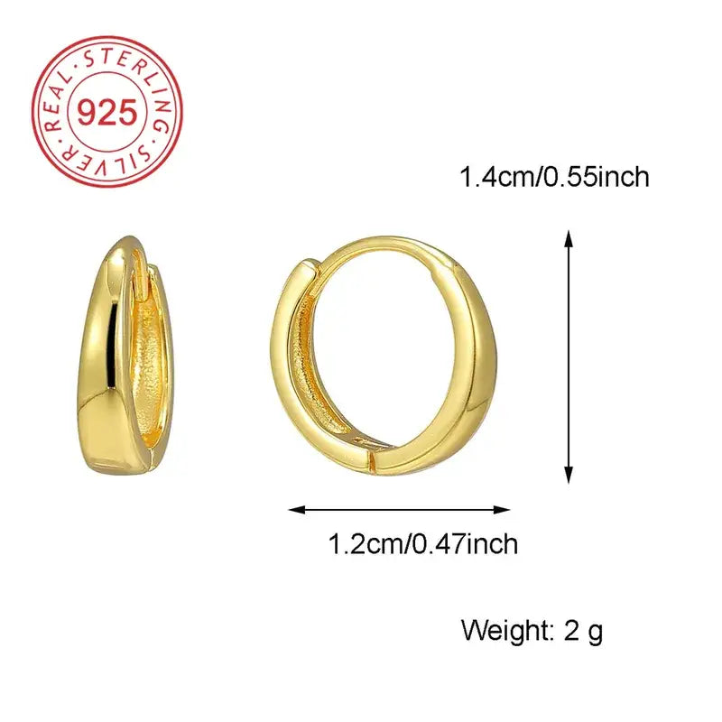 Simple Sterling Silver Small Round Hoop Earrings