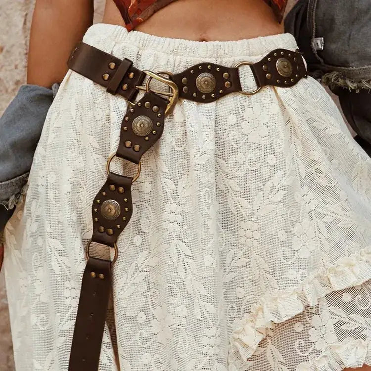 Western Belt in Black or Brown Vegan Leather Clothing