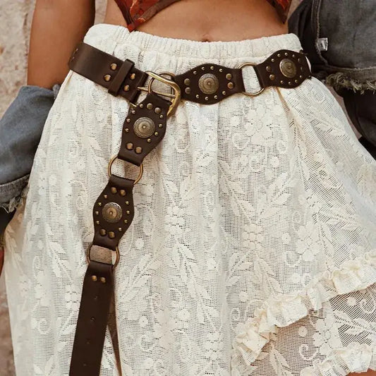 Western Belt in Black or Brown Vegan Leather Clothing