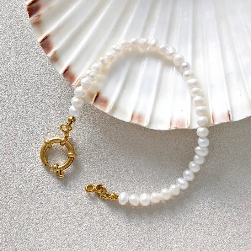 Freshwater Pearl Bracelet – 14K Gold Plated Clasp