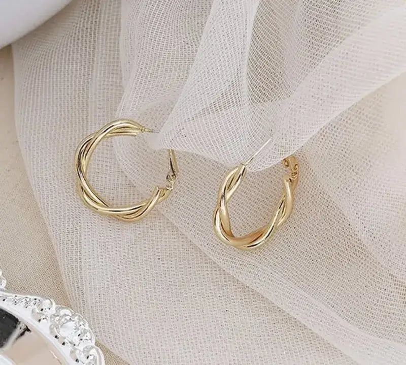 Simple Stainless Steel Gold or Silver Hoop Earrings