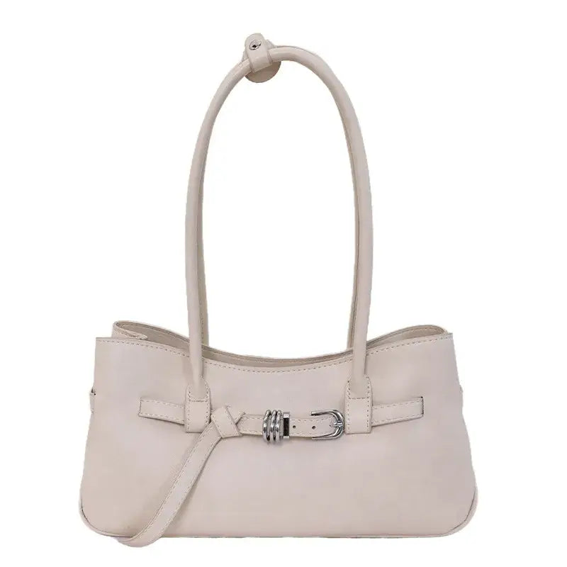 Y2K Buckle PU Leather Shoulder Bag – Multiple Colors