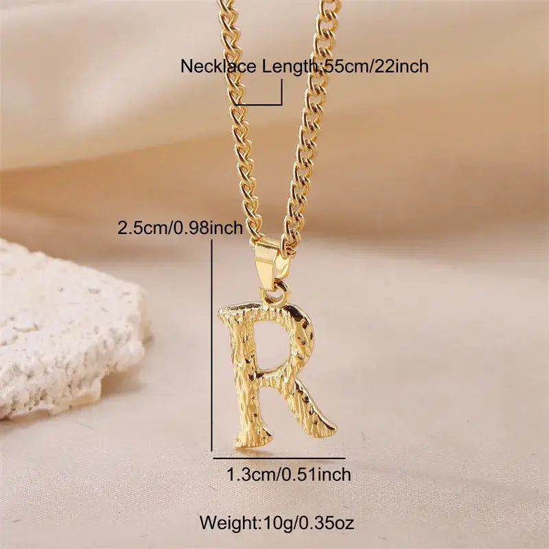 Large Rope Initial Letter Necklace in Silver/Gold Necklace