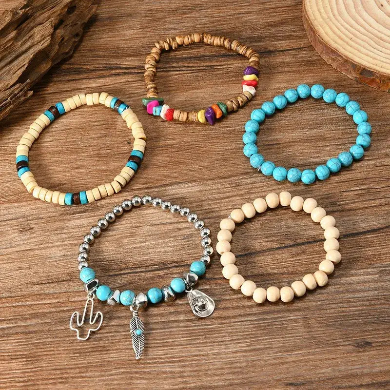 Western Bracelets Stack of 5 Different Designs Jewelry