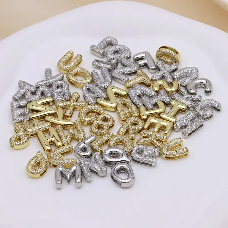 Gold Plated Bubble Letter Bracelet Jewelry