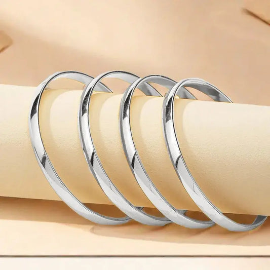 4 Piece Gold or Silver Bangle Bracelet Set