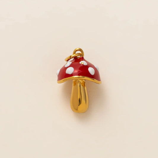 Mushroom Charm for Charm Bar 18K Gold Plated Stainless Steel