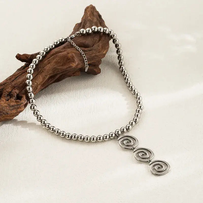 Spiral Drop Pendant Necklace – Gold or Silver