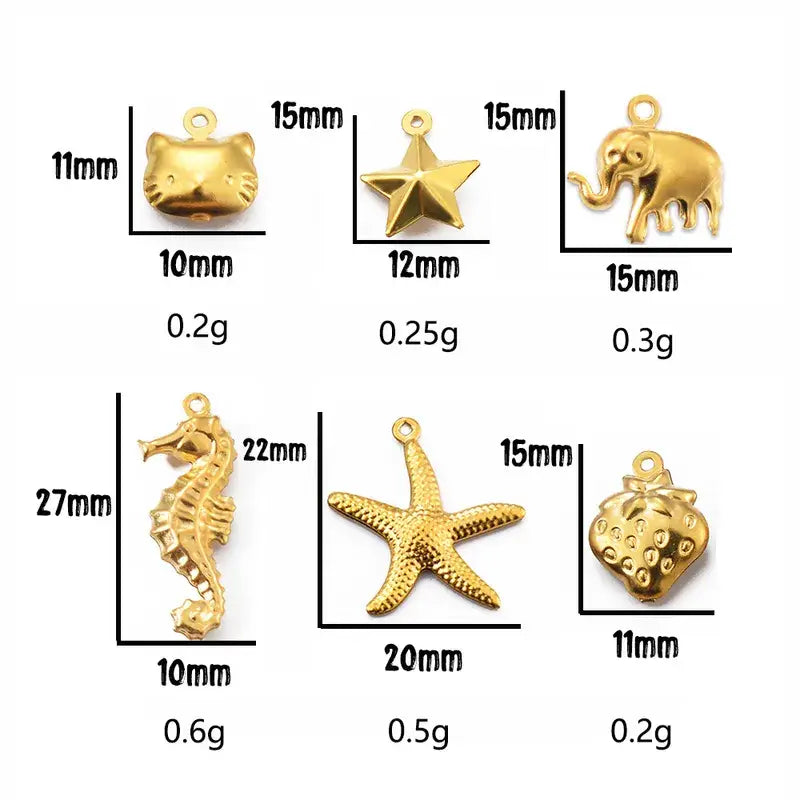 Pack of 50 Stainless Steel Charms