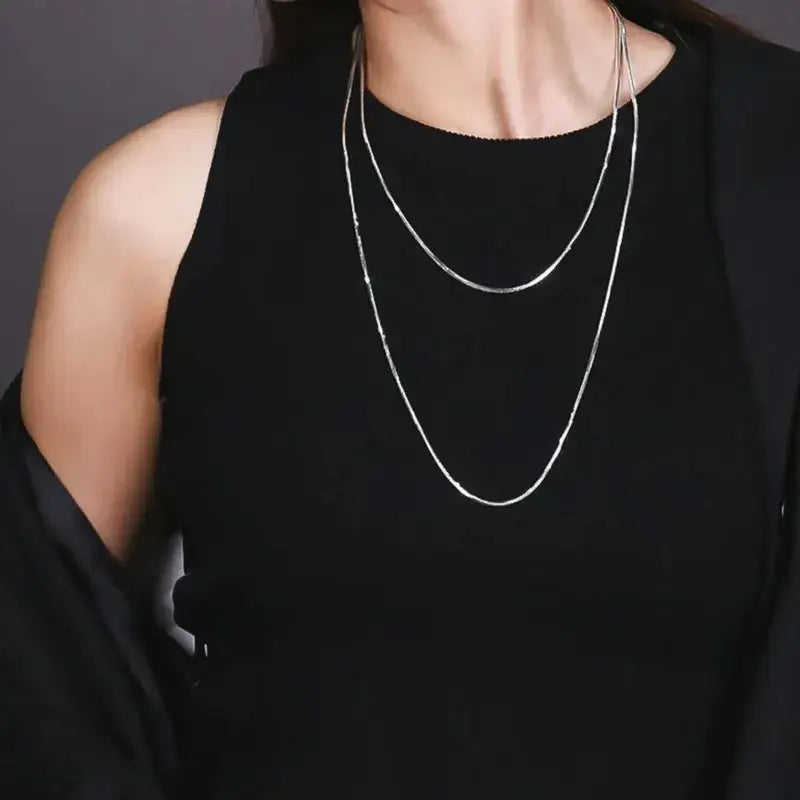 Layering Stainless Steel Gold Plated Chain Necklace