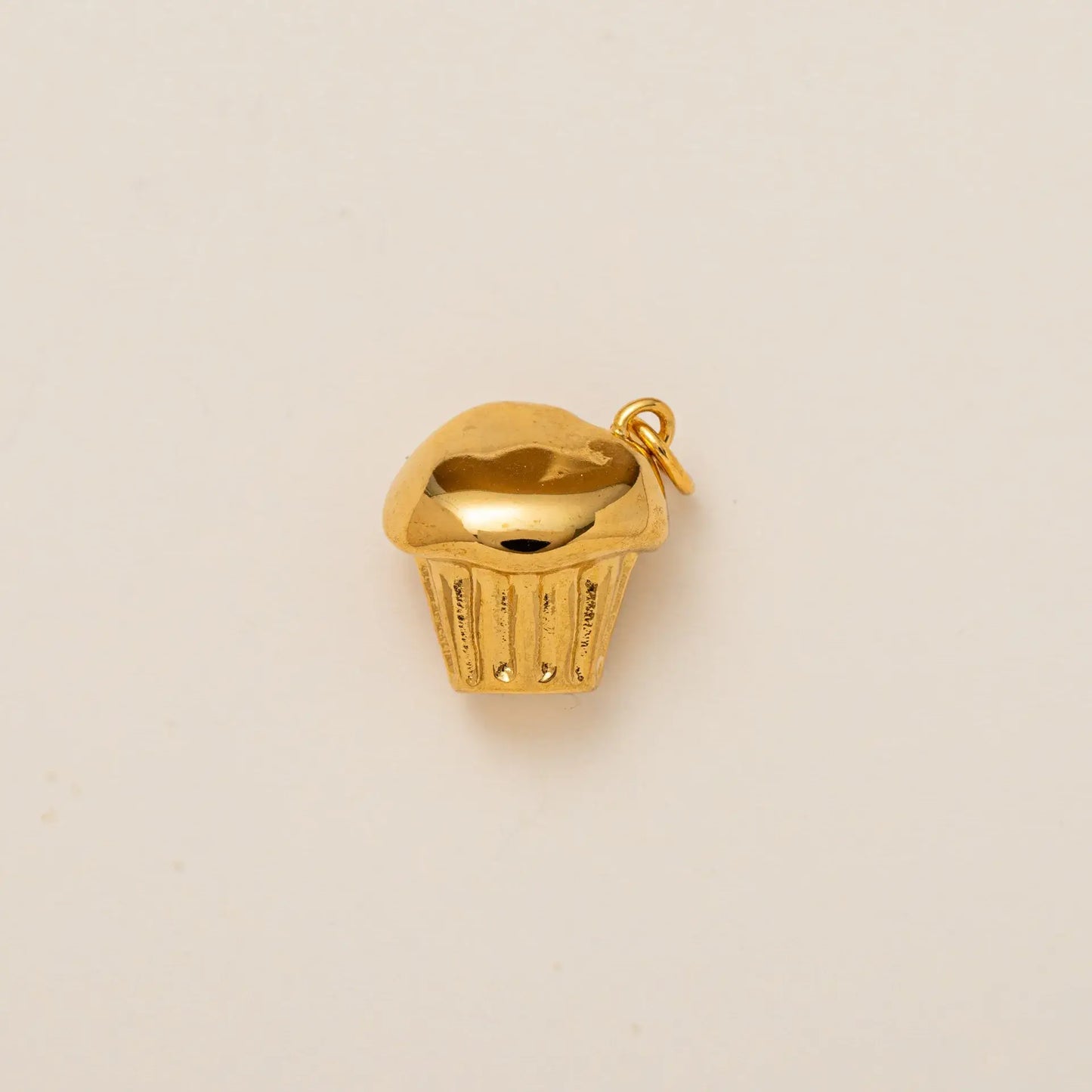 Cupcake Charm Gold Plated Stainless Steel Charm Bar