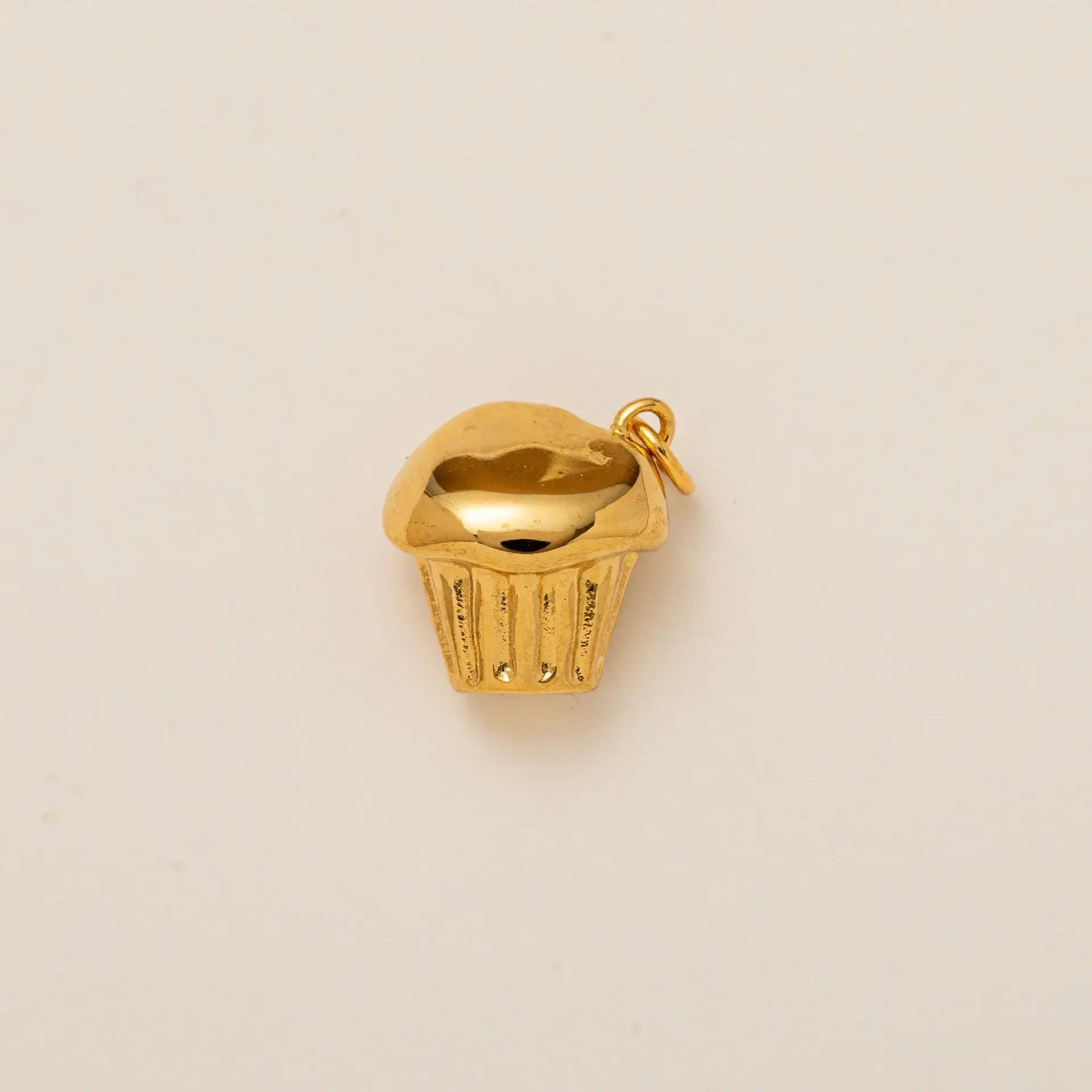 Cupcake Charm Gold Plated Stainless Steel Charm Bar