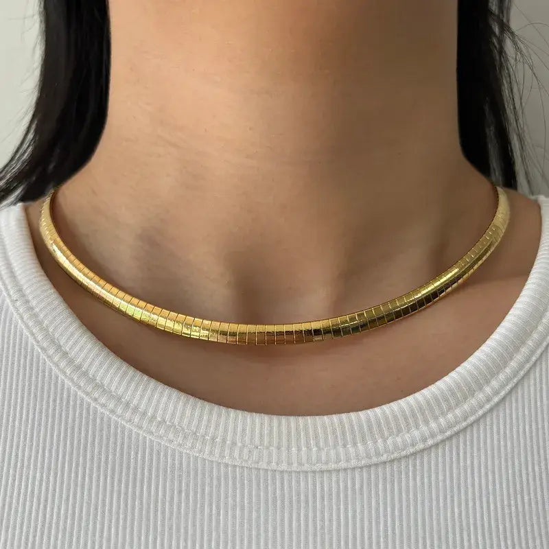 Gold Plated Stainless Steel Choker Necklace