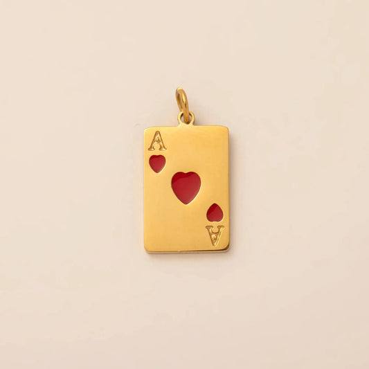 Poker Card Charm Gamble Casino Ace Card Stainless Steel