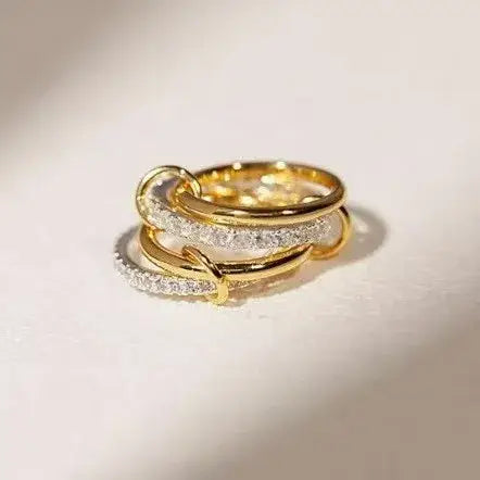 Classic Geometric Stacked Rings – Stainless Steel