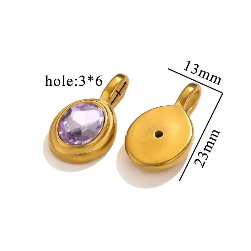 18K Gold Plated Rhinestone Charm Jewelry – Pack of 5