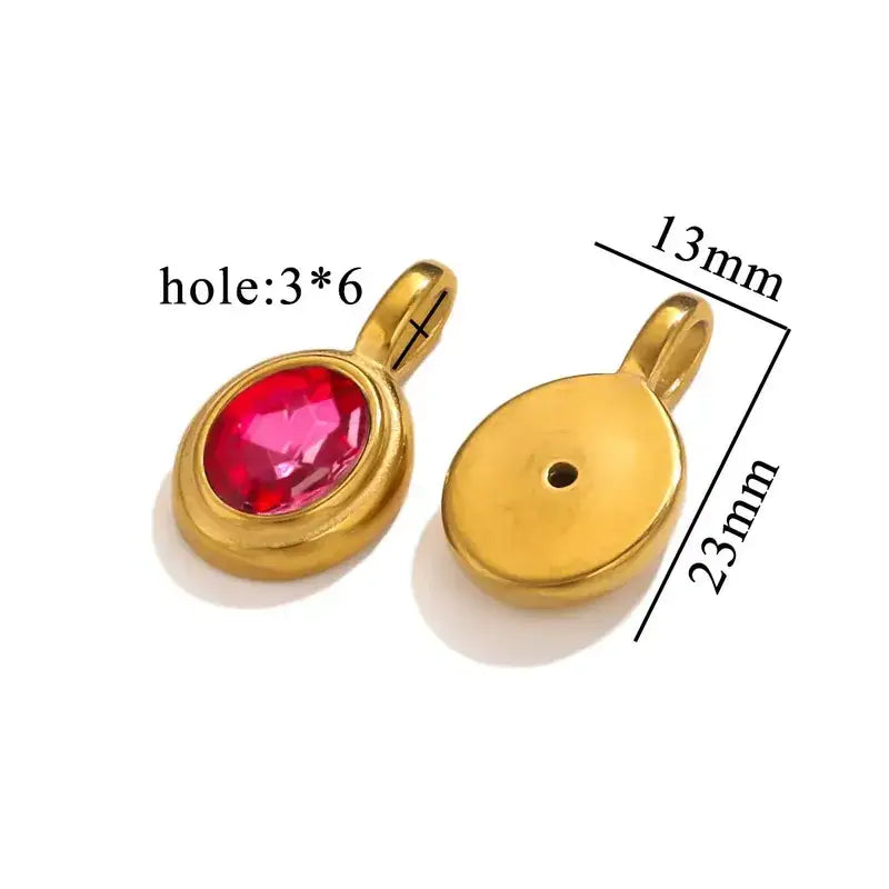 18K Gold Plated Rhinestone Charm Jewelry – Pack of 5