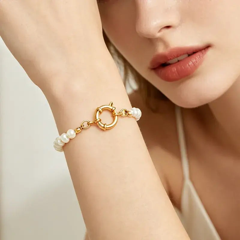 Freshwater Pearl Bracelet – 14K Gold Plated Clasp
