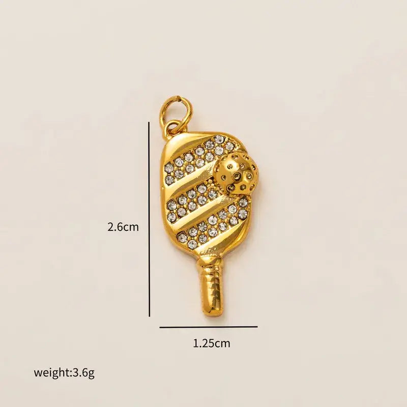 Pickle Ball Charm Stainless Steel Charm for Charm Bar