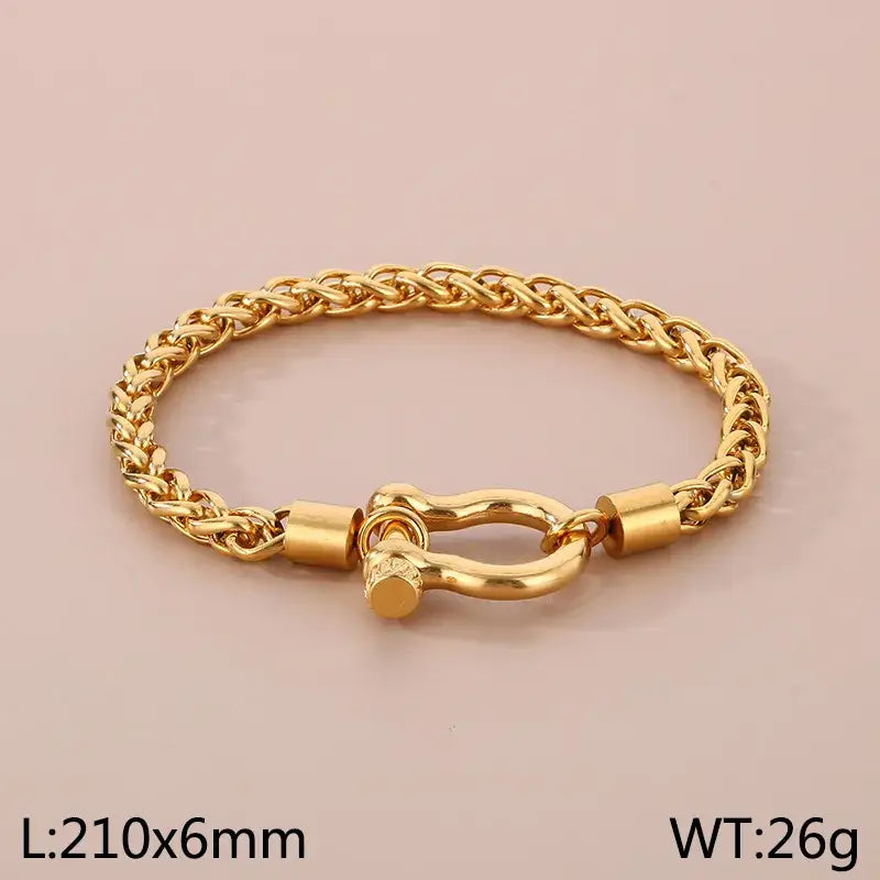 Rope Bracelet with Buckle in Silver or Gold