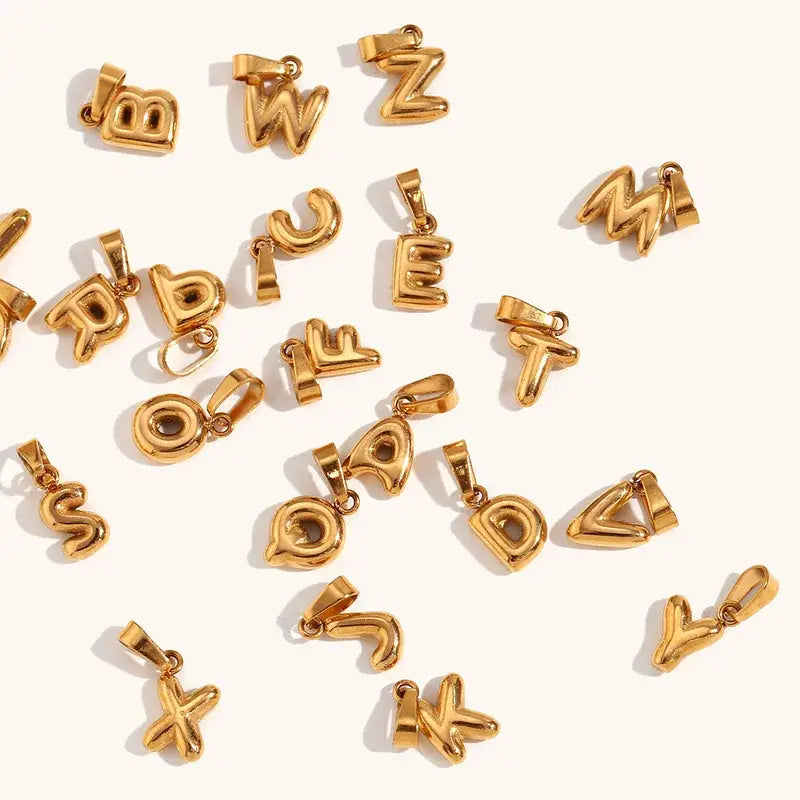Initial Letter 18K Gold Plated Stainless Steel Charms