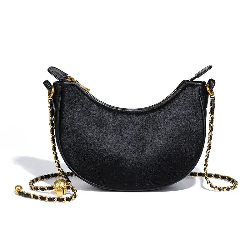 Leather Leopard Dumpling Crossbody Bag – Vintage Style