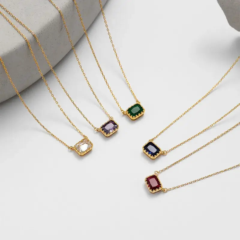 Sterling Silver Birthstone Pendant Necklace Jewelry
