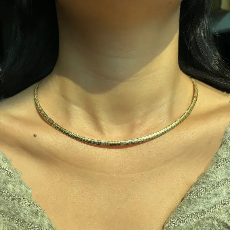 Gold Plated Stainless Steel Choker Necklace